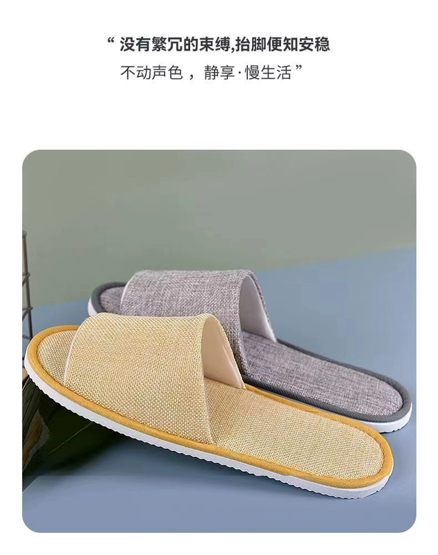 Nửa gói dép dùng một lần bằng vải lanh tùy
         chỉnh [5 đôi] dành cho khách sạn gia đình, khách sạn và B&B hở ngón chống trượt dày đặc biệt dép đi trong nhà khách sạn