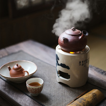  In the early days Lotus Hall porcelain clay stove hand-painted blue and white poetry charcoal stove tea stove alcohol stove