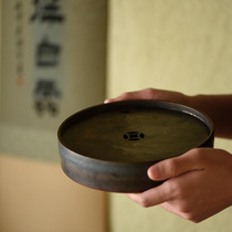 (Taicu Lianhuatang) Jingdezhen cloud by the creation of metal glaze ceramic pot bearing copper coin copper cover pot bearing