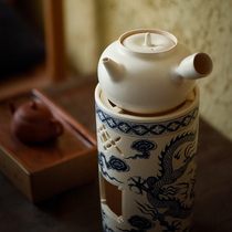 (Taicu Lianhuatang) Jingdezhen Fanshantang charcoal stove blue and white dragon pattern tea stove pottery clay burning tea stove