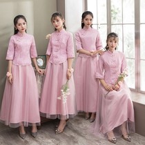 Chinese bridesmaids clothes autumn and winter new Chinese wind qipao women wedding bridesmaids gowns gown girls dress suit sisters dress