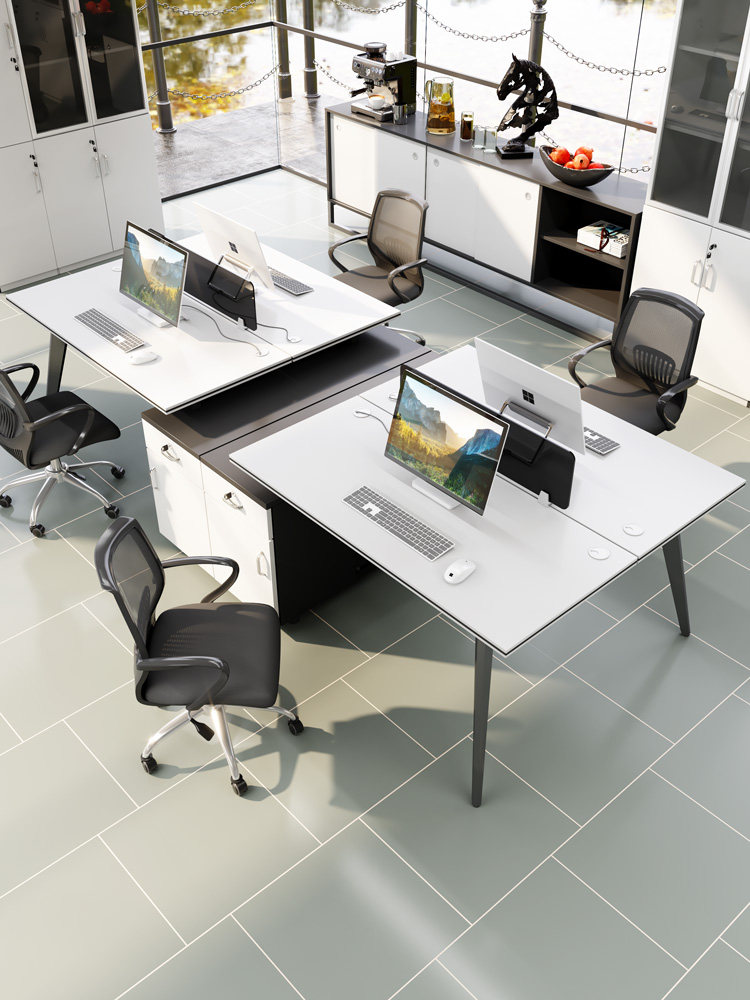 Office desk Four-person office desk and chair combination Simple staff double face-to-face computer desk Financial desk