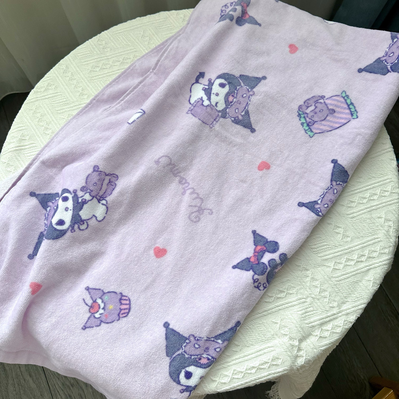 Sanrio Kuromi Pure Cotton Large Bath Towel, Soft, Skin-Friendly, Water-Absorbent, Cute for Girls, Children and Adults Sanrio Kuromi Pure Cotton Large Bath Towel, Soft, Skin-Friendly, Water-Absorbent, Cute for Girls, Children and Adults