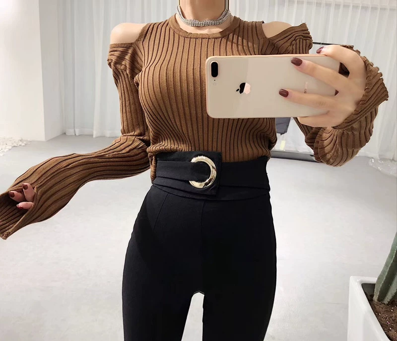 Quần không co giãn eo co giãn chân cá tính hoang dã Quần mỏng mỏng mặc quần legging đen cao