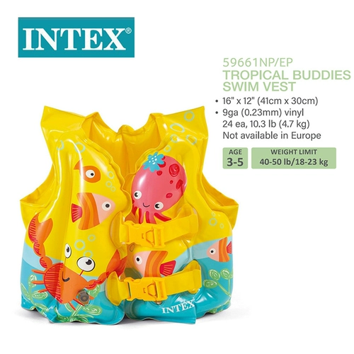 Intex, оригинальный детский спасательный жилет для младенца, надувной купальник, безопасная подушка безопасности