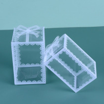 Spot transparent lace PVC plastic box printed transparent gift jewelry PET plastic rectangular folding gift box