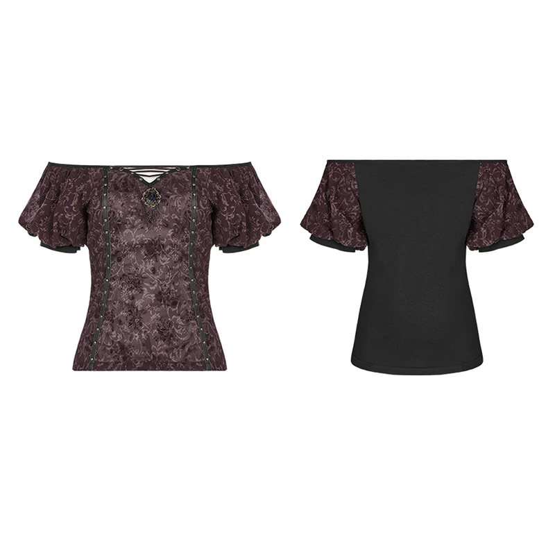 UPunk Rave Gothic Gothic Lolita Lolita Belly Short -sleeved T -shirt Woman WT596