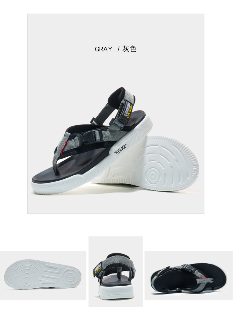 Giày nam Sha Lai Phiên bản Hàn Quốc của xu hướng dép xỏ ngón đế dày thoải mái đi dép toe Velcro Giày nam đế chống trượt - Sandal giày nam thể thao