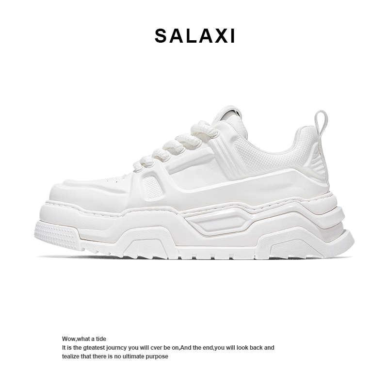 Salaxi Men's Shoes New Genuine Leather Men's White Shoes Thick-Soled Height-Increasing Dad Shoes Sports Casual Sneakers Salaxi Men's Shoes New Genuine Leather Men's White Shoes Thick-Soled Height-Increasing Dad Shoes Sports Casual Sneakers