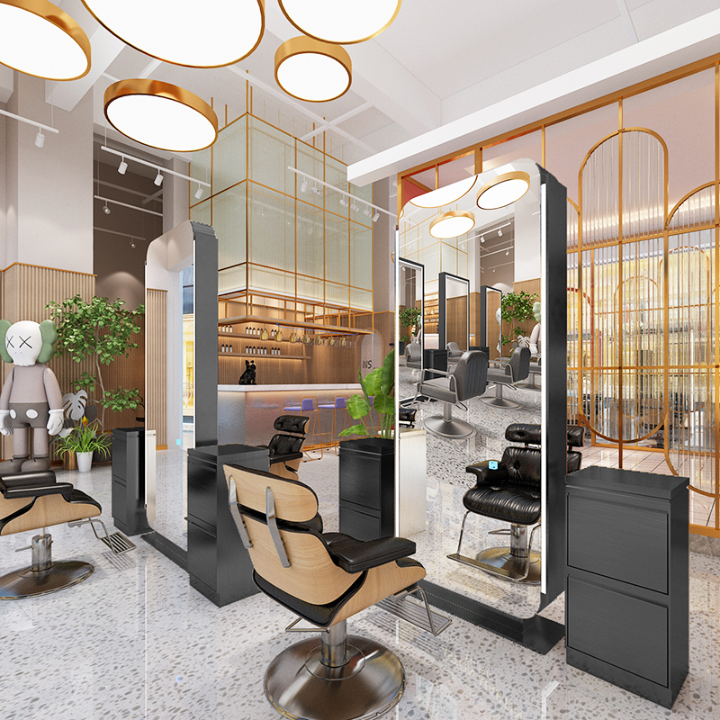 Net red Li Kun shop mirror table hair salon special hairdressing double-sided mirror tide shop simple smart hair salon mirror floor-to-ceiling