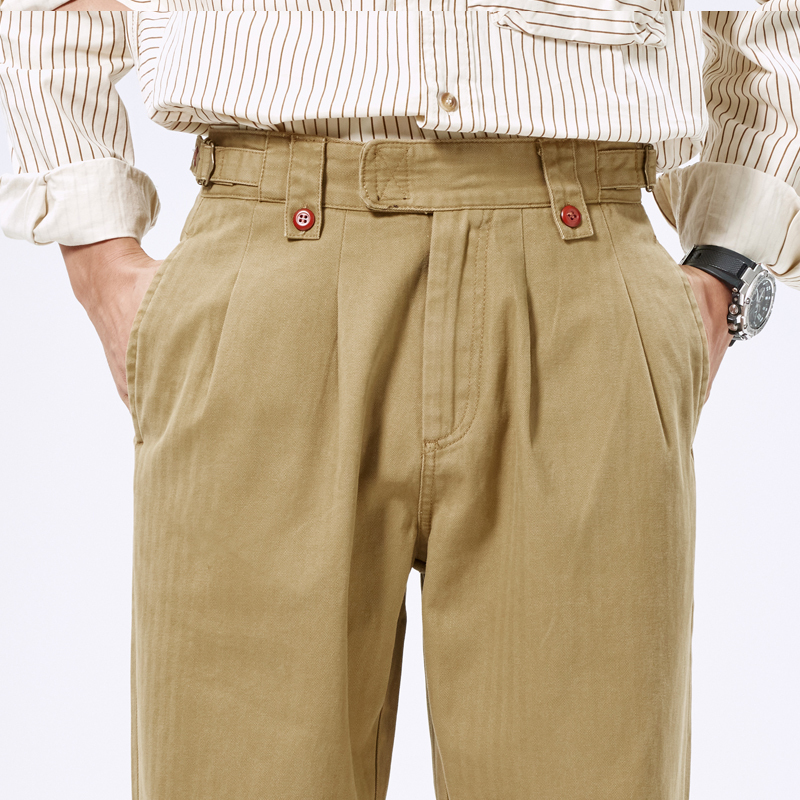 American Retro Gorg Pants High-Waisted Straight-Leg Naples Double-Pleated Military Pants Curaca Casual Cargo Pants Spring