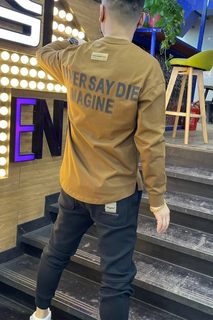 网红潮牌圆领卫衣男秋季新款字母休闲上衣服时尚燕尾开衩百搭长袖