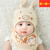 Baby girls baby size hat pure cotton autumn and winter baby girl thickened male Bao warm male baby autumn and winter style full