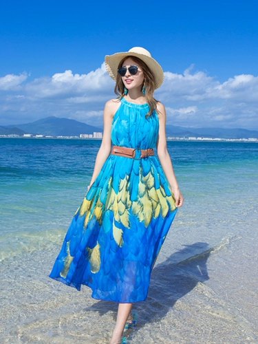 Шифоновая длинная юбка, летнее пляжное платье, по фигуре, стиль бохо