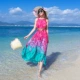 Đầm boho nữ hè 2018 mới voan quây mỏng đi biển đi biển đầm đầm đi biển váy lưới dài