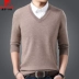 Áo len cashmere nam cổ lọ nam V-cổ 2018 mùa đông nam trung niên áo len dày áo len đáy áo khoác hoodie nam Áo len