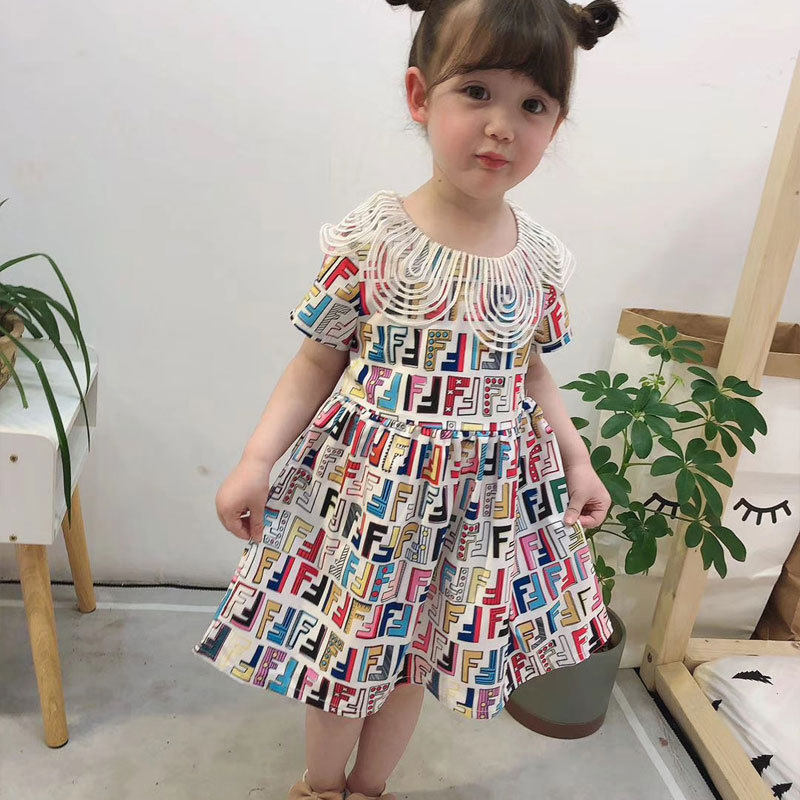 European and American children's clothing girls doll collar dress