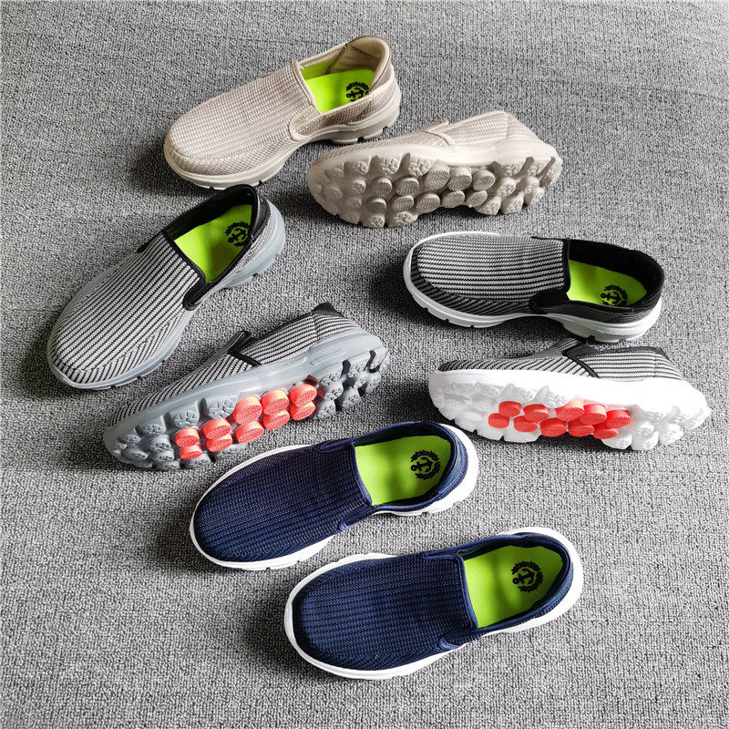 Foreign trade summer one foot men's casual sports shoes low-top mesh high-elastic soft bottom shock-absorbing column set foot lazy shoes