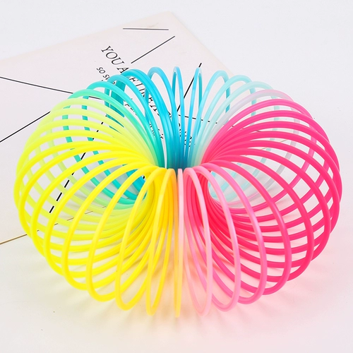 Радужный Слинки, эластичная большая разноцветная игрушка, учит балансу