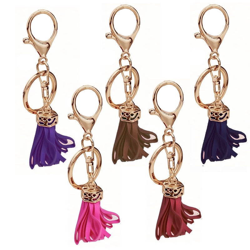 Korean Version Hot-Selling Leather Pu Tassel Keychain Car Phone Case Pendant Bag Accessory Small Gift