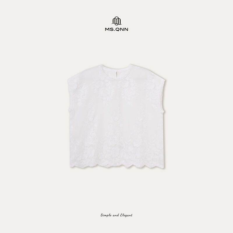 Q Sister's "Southern French Blossoms" Ultra-Fine Cotton Ramie Spliced Lace Trim Shirt 53t1369 Q Sister's "Southern French Blossoms" Ultra-Fine Cotton Ramie Spliced Lace Trim Shirt 53t1369