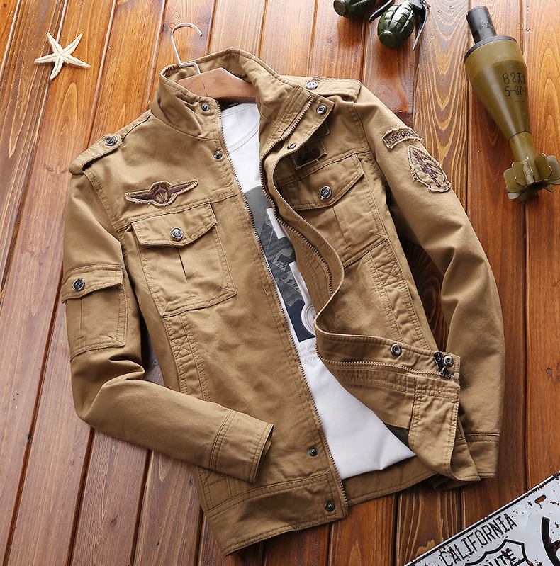 Men's Bomber Jacket Spring and Autumn Baseball Uniform Retro Men's Military Green Jacket Men's Workwear Spring Casual Ma1 Men's Bomber Jacket Spring and Autumn Baseball Uniform Retro Men's Military Green Jacket Men's Workwear Spring Casual Ma1
