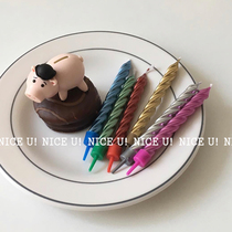 Korean ins Christmas candle Birthday candle cake decoration colorful rotating candle birthday dress up atmosphere