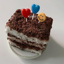 Korean ins love heart-shaped heart-shaped candle Birthday cake Valentines Day decoration supplies smoke-free love candle