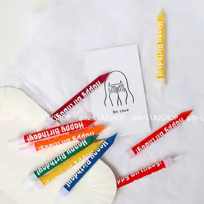 Korea ins birthday candle letter print color Mini Candle Birthday Dress up props