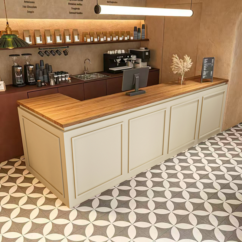 Industrial Style Milk Tea and Coffee Cashier Counter, Bar Counter, Dessert and Bakery Front Desk, Catering and Guesthouse Reception Desk
