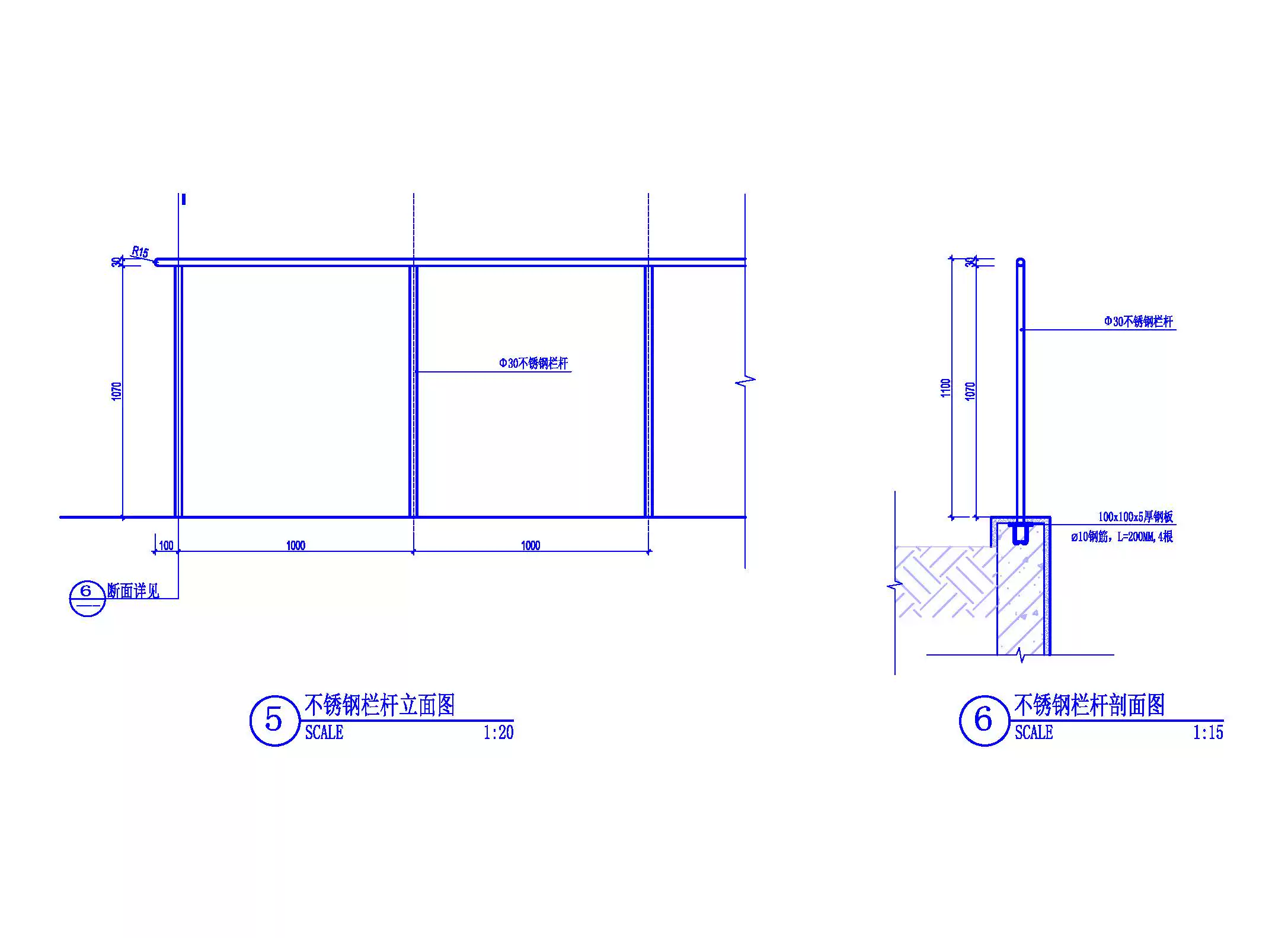玻璃欄杆CAD施工圖詳圖做法圍欄立面剖面不鏽鋼扶手安全護欄圖紙-淘寶Taobao | 天貓Tmall