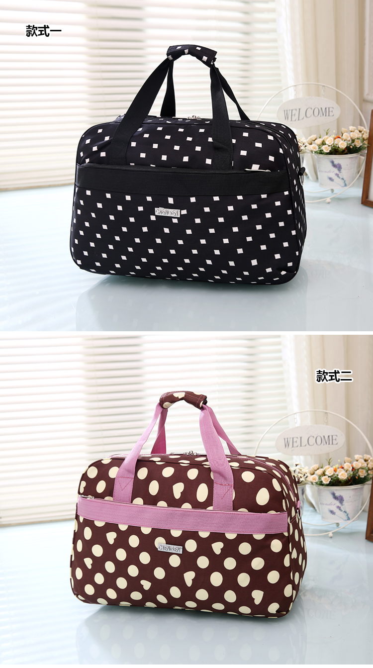 Túi du lịch nữ túi hành lý chống thấm nước túi duffel túi thời trang ngắn túi du lịch Hàn Quốc sóng điểm túi du lịch thủy triều túi du lịch da