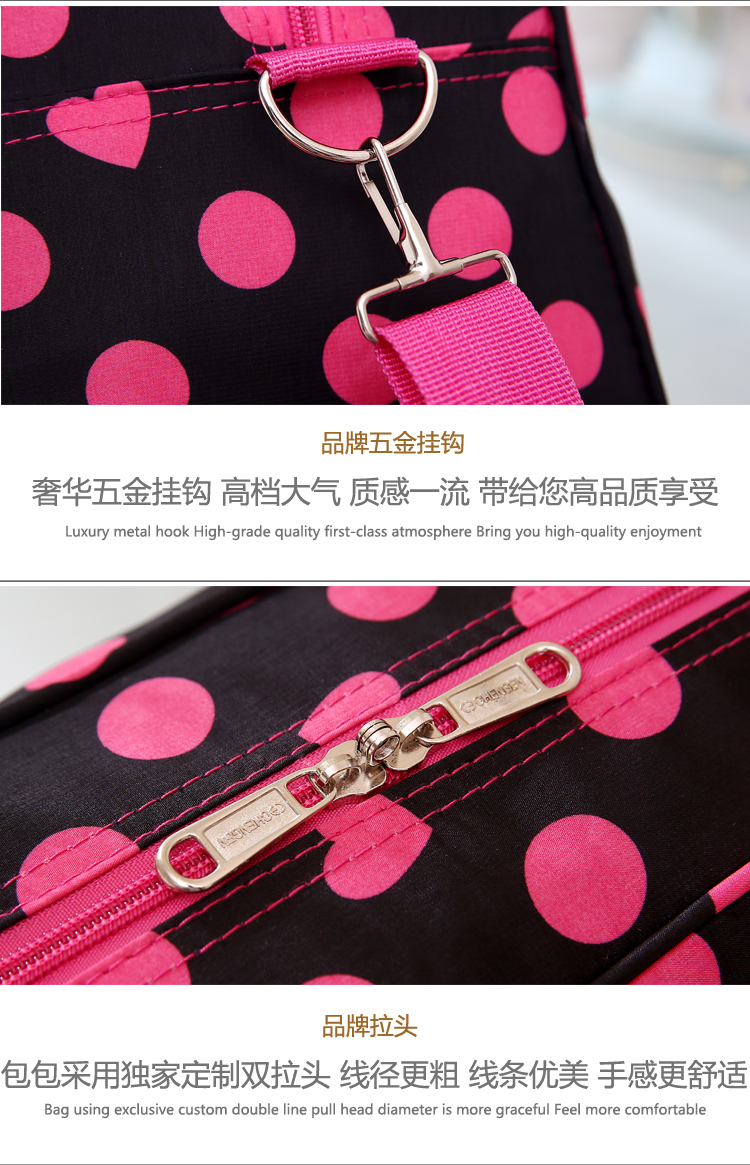 Túi du lịch nữ túi hành lý chống thấm nước túi duffel túi thời trang ngắn túi du lịch Hàn Quốc sóng điểm túi du lịch thủy triều túi du lịch da