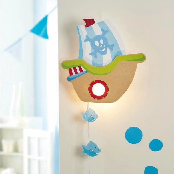 German HABA Children's Room Wall Lamp Ansleeping Light Nightlight Nightlight Decorative Lights Caribbean Sea Pirate 7555