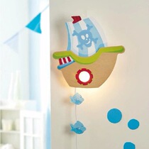 Germany HABA childrens room wall lamp sleeping light Night light decorative light Caribbean Pirate ship 7555
