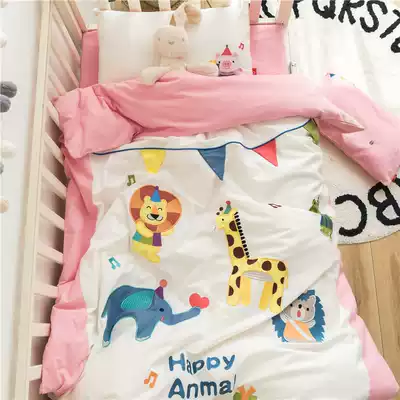 Baby cotton bedding kit three-piece set kindergarten quilt cover spring and summer children quilt newborn sheets can be customized
