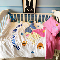 Baby cot bedding Spring and autumn full cotton baby bed linen cover Four Seasons Kindergarten Childrens three sets to be made