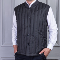 Down vest winter mens clothing plus velvet thickened middle-aged and elderly wearing down liner vest warm and cold-proof horse clip