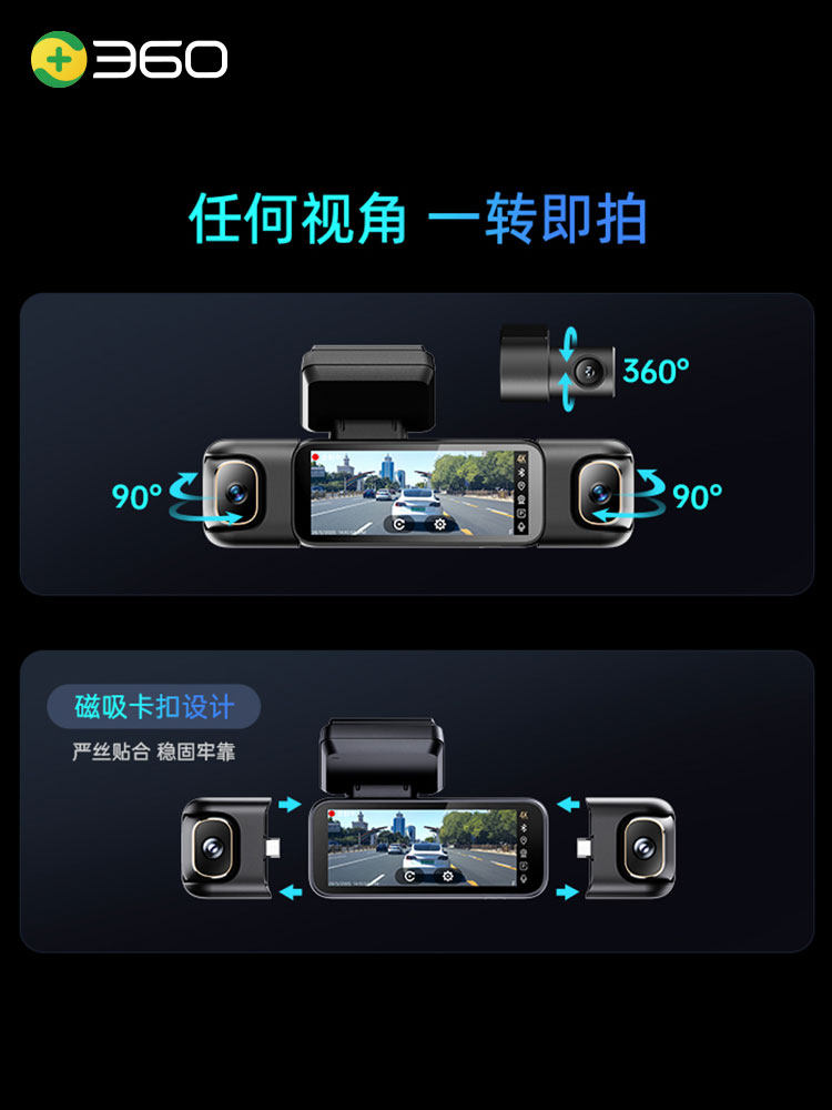 Car-Mounted 360-Degree Panoramic Sentry Mode Driving Recorder High-Definition 2026 New Model High-Definition Parking Monitoring G980