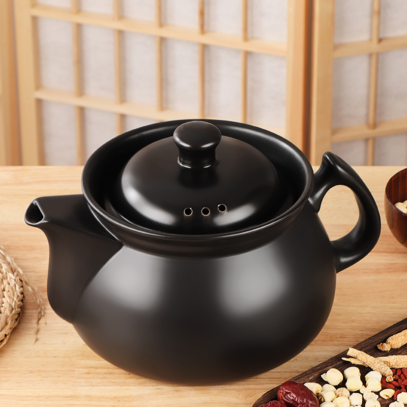 Frying medicine pot home old fashioned boiling medicine Wpping pot Ming fire traditional Chinese medicine pot gas clay cooking pot stew soup pot casserole