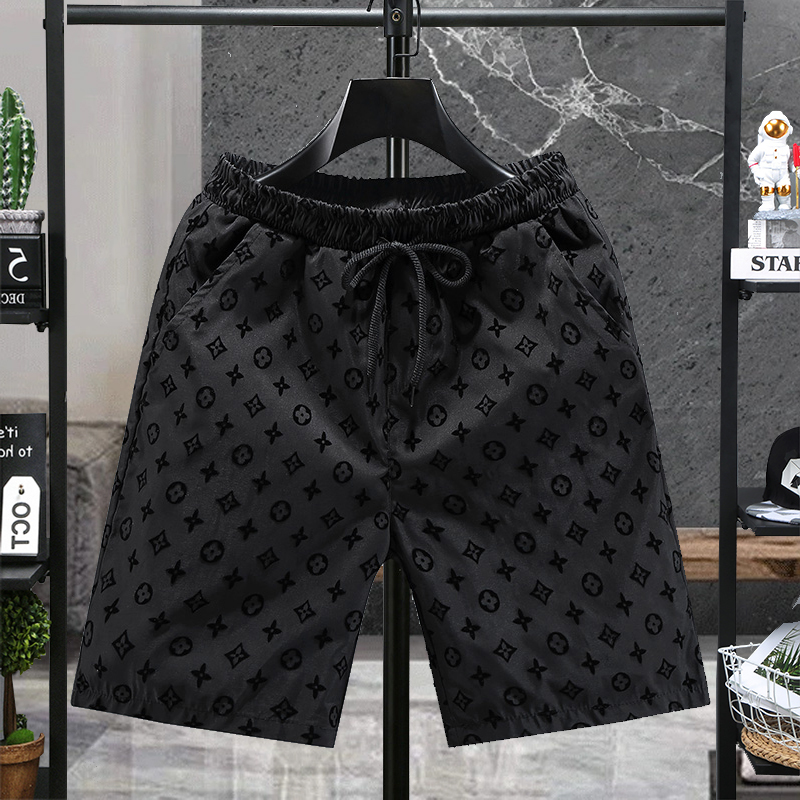 Trendy Brand Flocked Shorts for Men, Summer Thin Style, Five-Point Shorts, Casual Quick-Dry Beach Shorts Trendy Brand Flocked Shorts for Men, Summer Thin Style, Five-Point Shorts, Casual Quick-Dry Beach Shorts