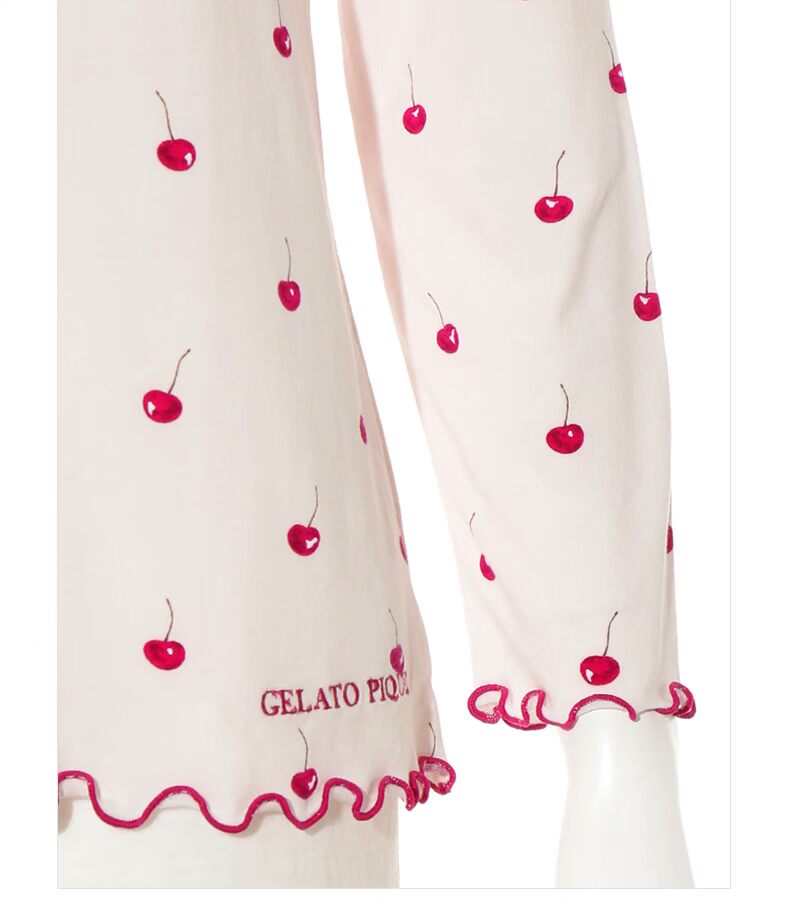 Gelato pique2018 mùa đông mới nữ cherry in đồ ngủ dài tay mềm mại hàng đầu PWCT185226 đồ bộ kiểu
