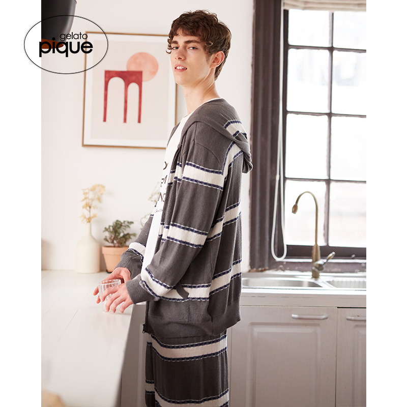 gelato pique autumn winter men's sleeping pants black and white striped home conserved shorts PMNP194919