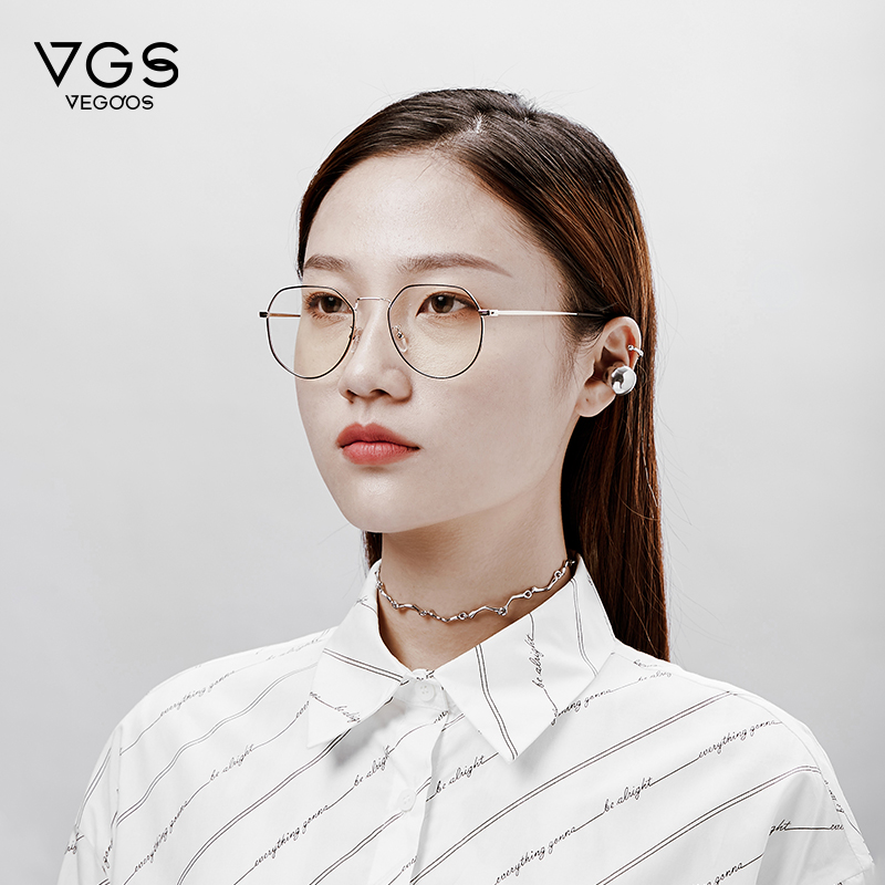 Weigu's myopia glasses frame women's anti-blue light radiation non-fatigue flat eyes men can match the Korean version of the tide