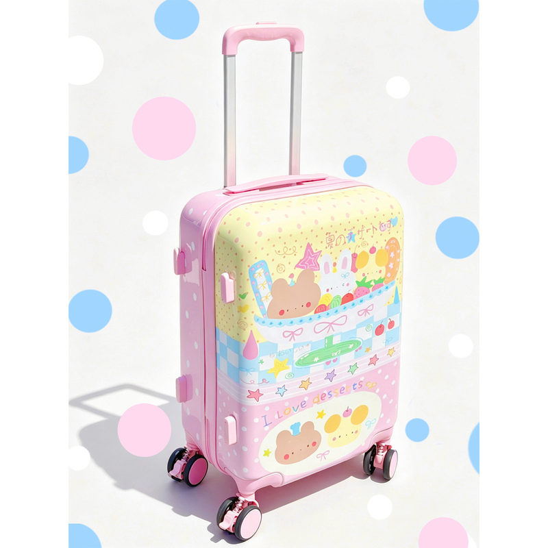 Original Cute Polka Dot Suitcase for Women, Travel Carry-On Luggage, Large Capacity Trolley Case, Student Password Box Original Cute Polka Dot Suitcase for Women, Travel Carry-On Luggage, Large Capacity Trolley Case, Student Password Box