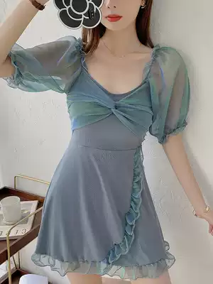 Swimsuit women 2021 new belly slim dress hot spring conservative Korean ins gathering swimwear