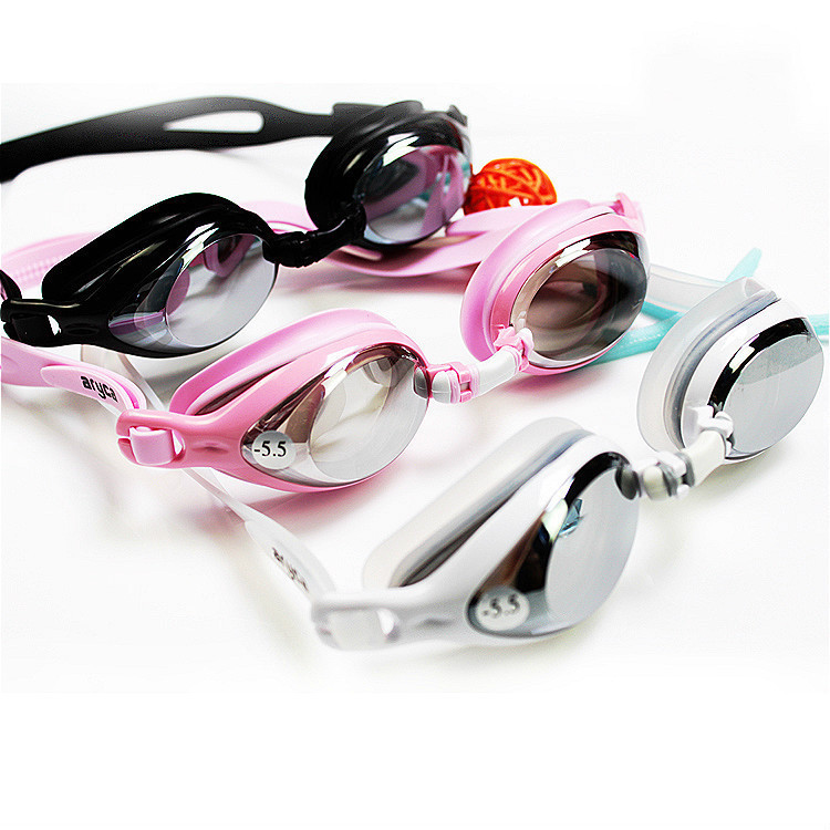 Fairy daughter's swimming goggles ~ electroplating waterproof and anti-fog swimming glasses with degree swimming goggles for men and women