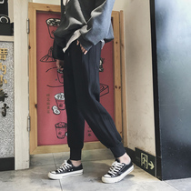 Large size sports pants womens autumn and winter popular fleece sweatpants fat mm loose beam feet harem casual trousers radish pants