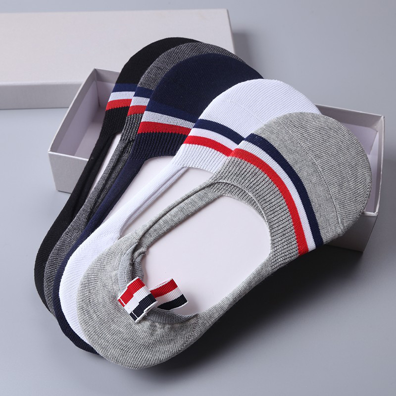 【5 Pairs in a Box】Tb No-Show Socks for Men and Women, Tb Socks Low-Cut Invisible Socks, Couple Style Trendy