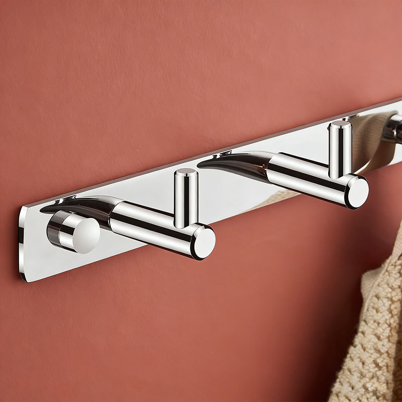 No-Drill 304 Stainless Steel Wall-Mounted Clothes Hook, Row Hook for Bathroom, Towel, Clothes, Entryway, Wardrobe Hook No-Drill 304 Stainless Steel Wall-Mounted Clothes Hook, Row Hook for Bathroom, Towel, Clothes, Entryway, Wardrobe Hook